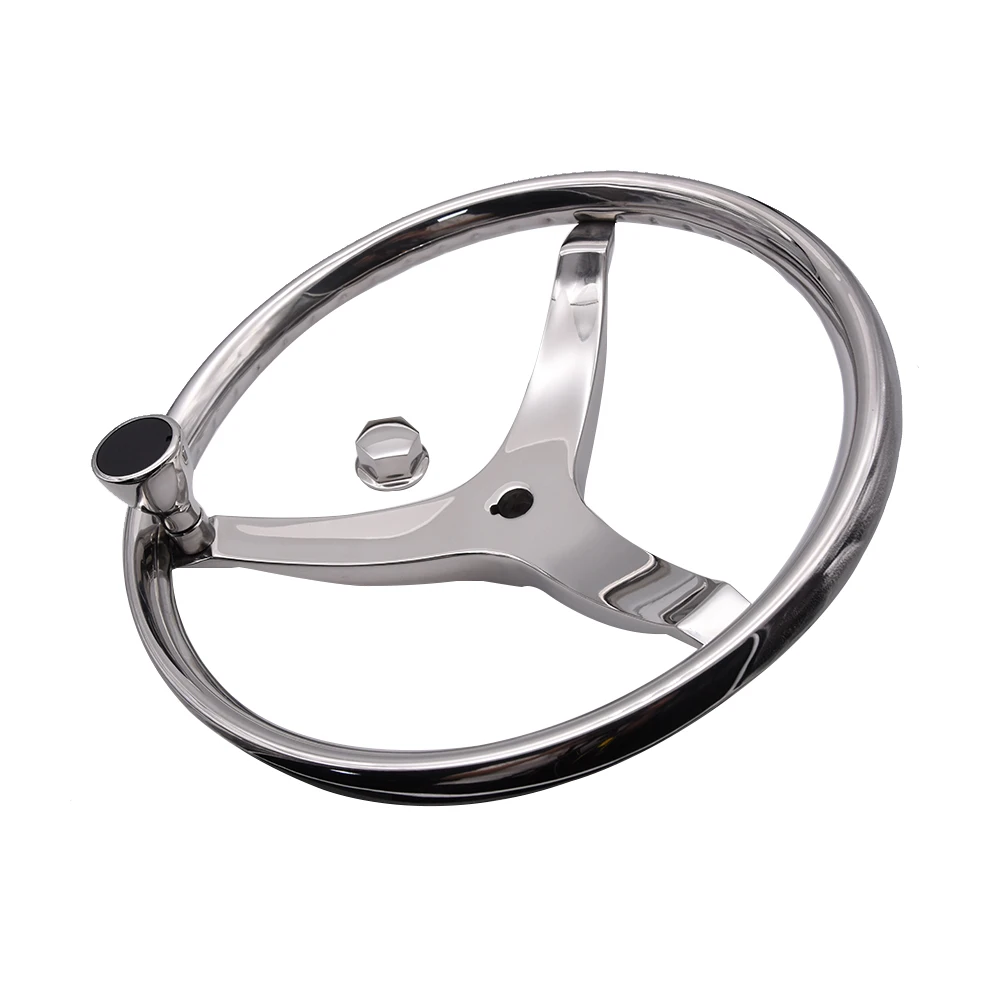 DasMarine Stainless Steel 13-1/2 Sport Wheel Boat Steering Wheel With Control Knob,Fit 3/4 Shaft,7/8 Rim Size DasMarine Stainless Steel 13-1/2 Sport Wheel Boat Steering Wheel With Control Knob,Fit 3/4 Shaft,7/8 Rim Size