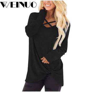 

Solid Blouse 2019Top Women New Fashion Loose Long Sleeve O-Neck Casual Solid Blouse Tops Women Blouse Camisas Mujer