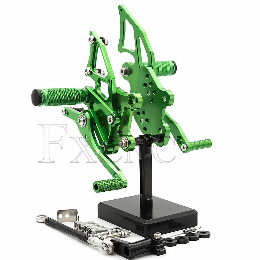 Green Для YAMAHA YZF R3 MT03 14-19 R25 14-18 MT25 15-18 CNC алюминиевый сплав мотоцикл подножка для ног Педаль peg Rearset задний Набор - Цвет: Green