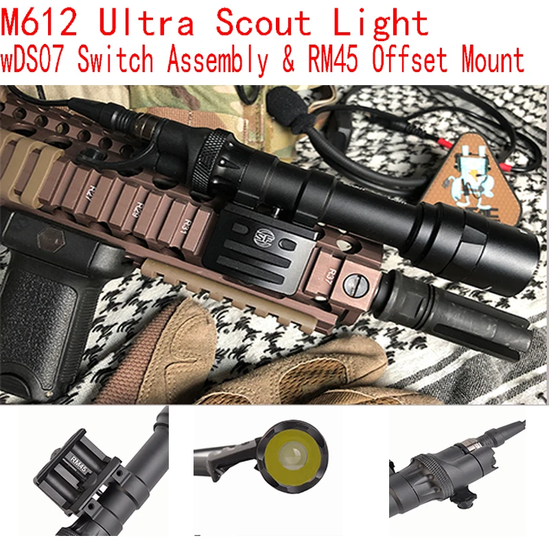 Element M612 Ultra Tactical Scout Light weapon light wDS07 Switch Assembly &amp RM45 Offset Mount for hunting | Спорт и развлечения