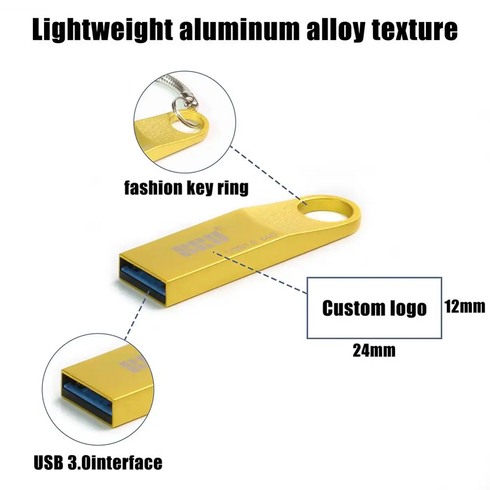 USB Flash Drive Flash Drive BRU USB Flash Drive 16gb 32gb 64gb 128gb 256gb USB3.0 Flash Stick High Speed Waterproof Pen Drive Metal Pendrive OEM