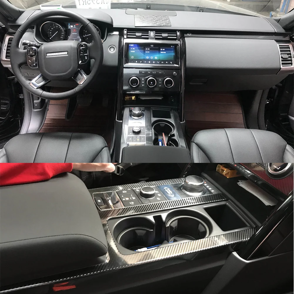 

Для Land Rover Discovery 5 интерьерная Центральная панель управления дверная ручка 5D наклейки из углеродного волокна наклейки автостайлинг резной винил