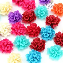 250 шт. большим милым с фокусным расстоянием 25 мм в винтажном стиле, в стиле ретро полимерные Стразы плоские с оборота мульти-Цветной плиссированные морщин цветок кабошоны бисер Ретро D25