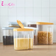 1.8л 2Л пластиковый диспенсер для зерновых культур коробка для хранения кухня еда зерно риса контейнер прозрачный хороший портативный пластиковый ящик для хранения продуктов