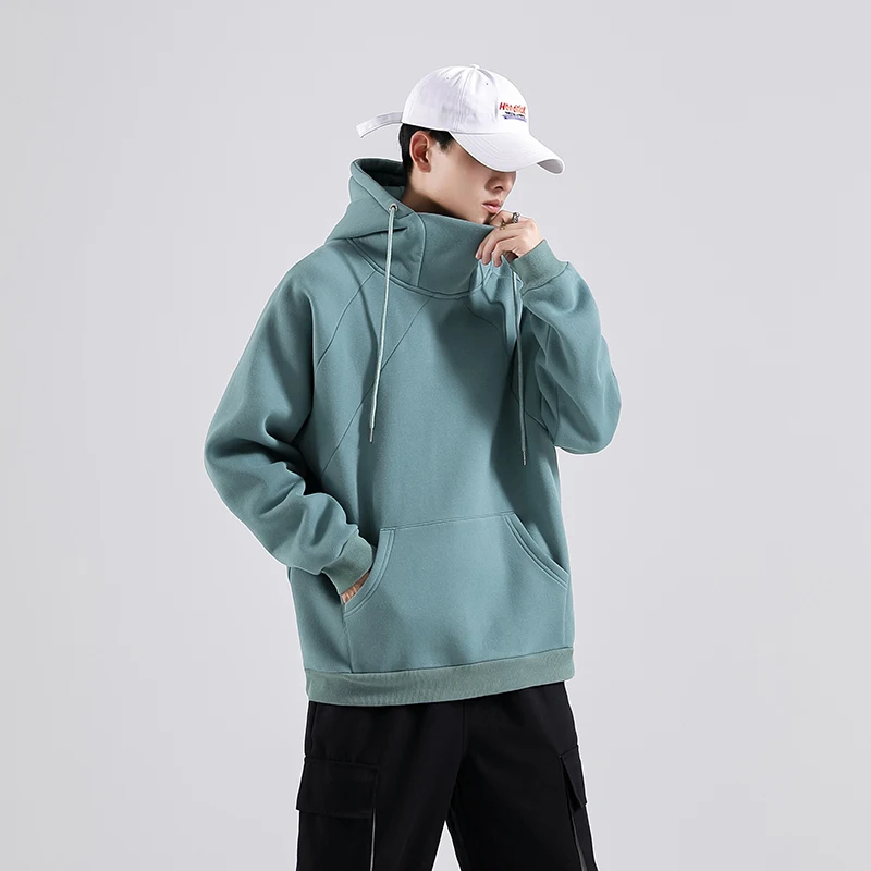 

Turtle Neck Sweatshirts and Solid Hoodies for Mens Autumn Clothing Original Hooded Pullovers Oversized Japan Harajuku Streetwear