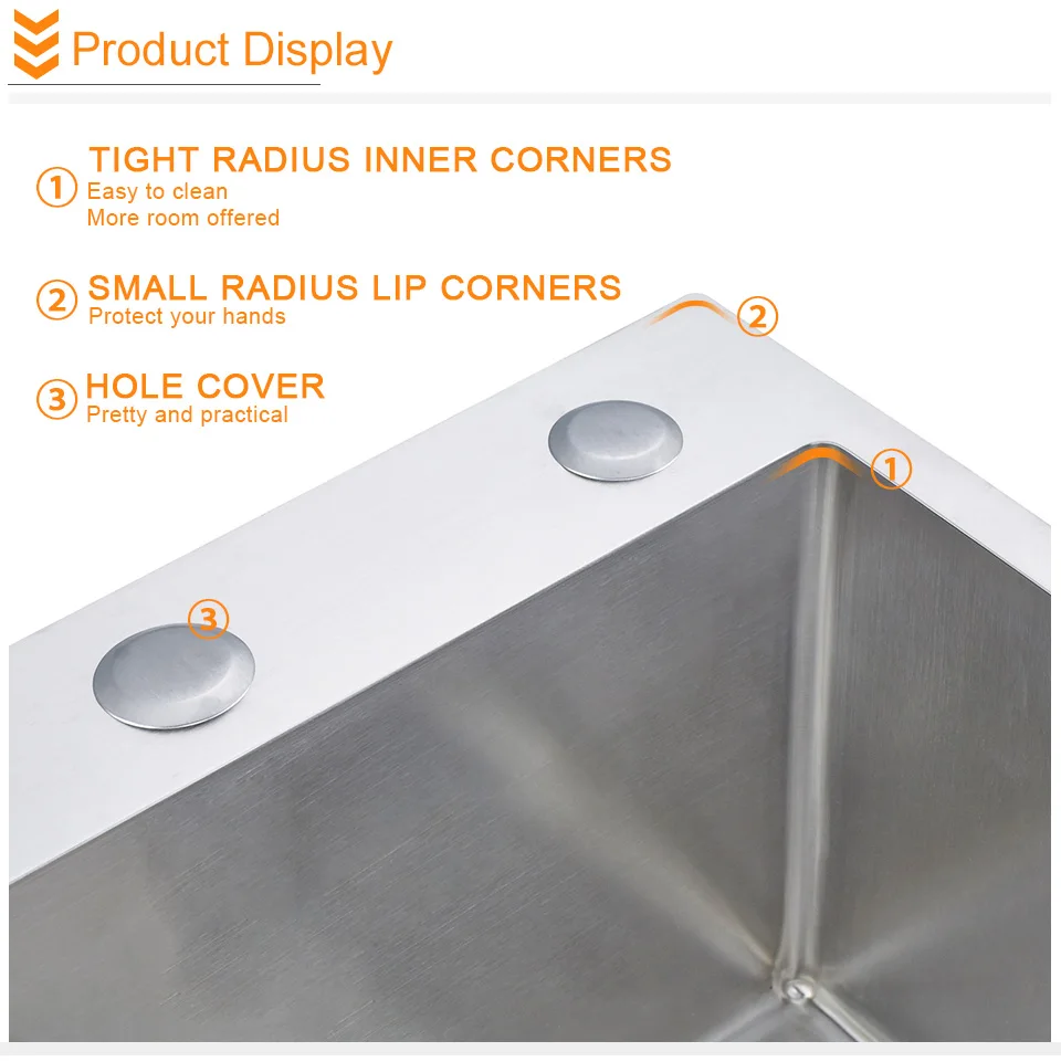 Кухонная раковина ROVOGO, ручная работа, 304 нержавеющая сталь, кухонная раковина