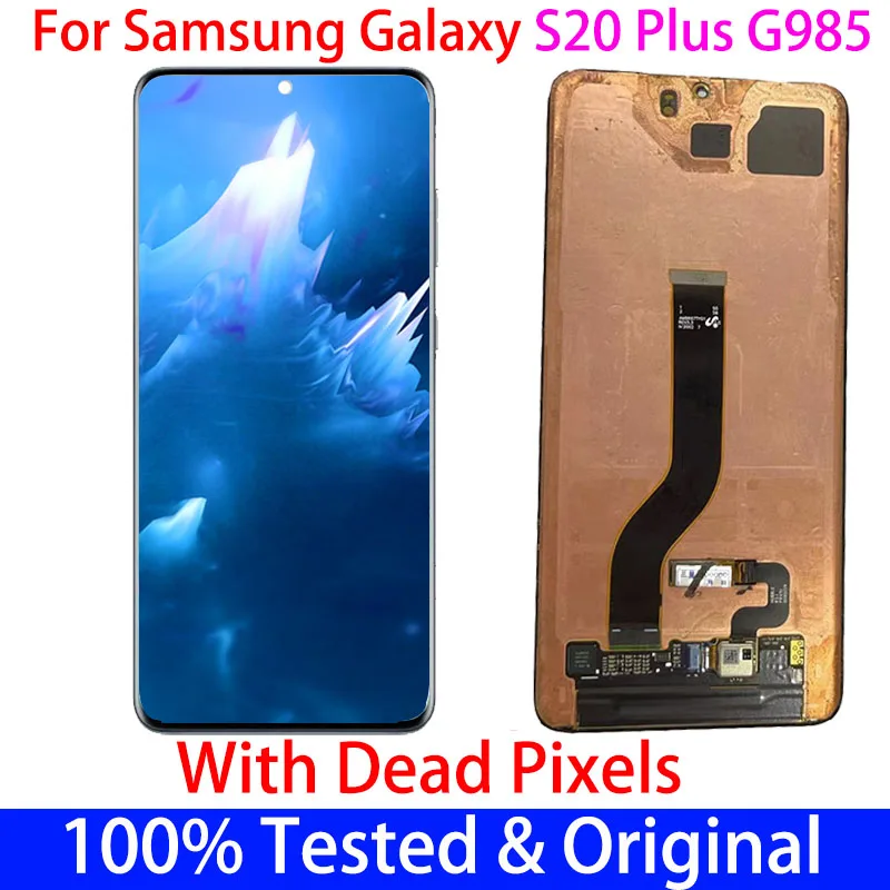 Original AMOLED For Samsung Galaxy S20 Plus S20+ G985F S20PLUS G985 LCD Assembly Dot With Frame replacement display touch screen | Мобильные
