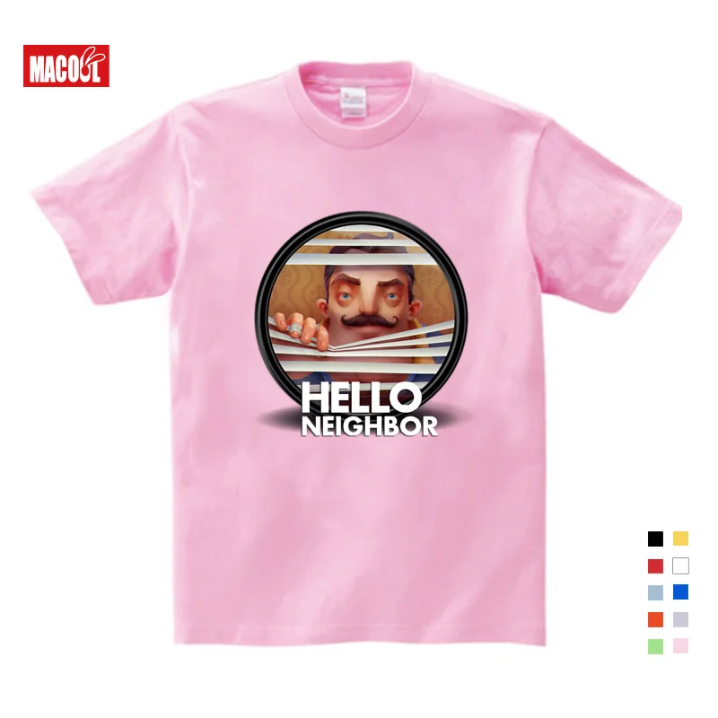 Детские толстовки с капюшоном; От 2 до 12 лет толстовки с капюшоном «Hello neighor»; Одежда для мальчиков и девочек-подростков; футболка для девочек; одежда для малышей на осень - Цвет: T-shirt