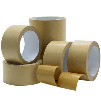 

25m Gummed Kraft Paper Tape Bundled Adhesive Paper Tapes Sealed Water Activated Carton Painting Sticker For Packaging Tools