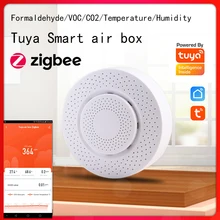 Tuya – détecteur intelligent 5 en 1 de dioxyde de carbone, détecteur d'air de qualité, ZigBee de formaldéhyde, humidité, température, CO2, cov