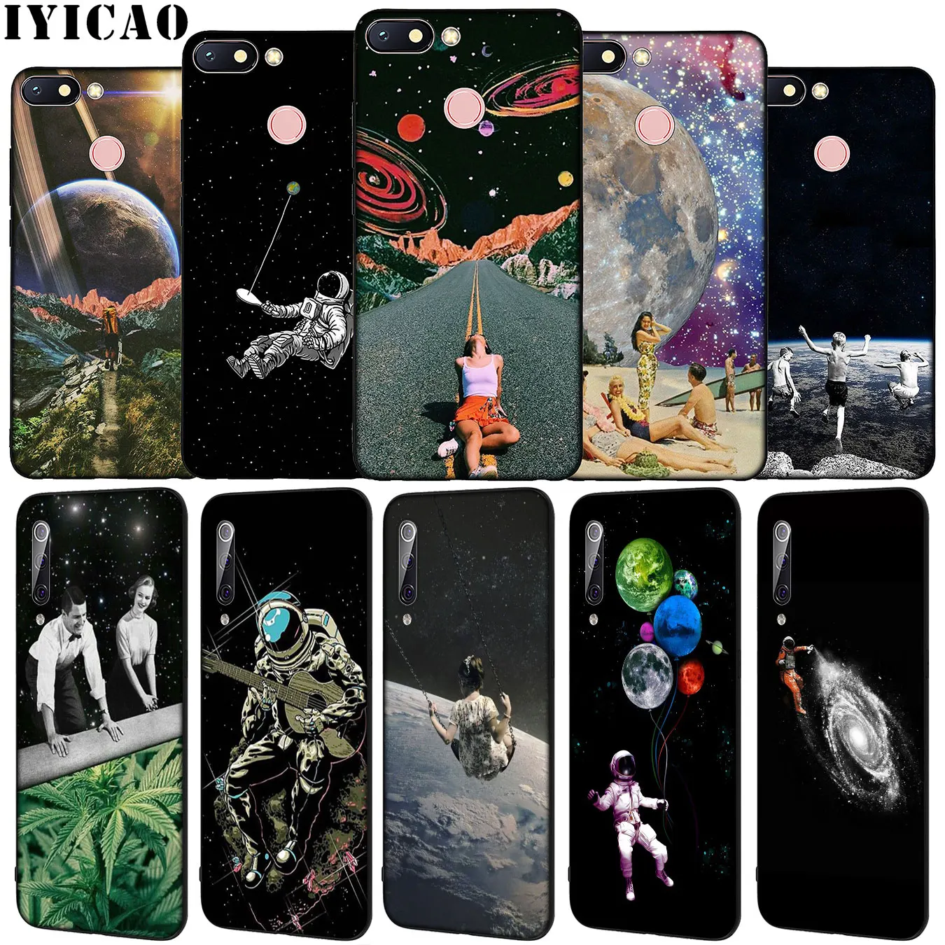 IYICAO Surreal abstract space Collages Soft Silicone Phone Case for Xiaomi Redmi Note 8 8T 8A 7 7A 6 6A 5 5A GO S2 K30 K20 Pro | Мобильные