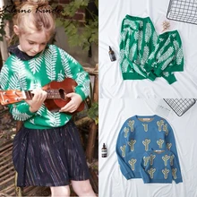 Кардиган для девочек; Семейные комплекты «Мама и я»; рождественские наряды; коллекция года; зимние свитера для маленьких девочек с круглым вырезом и длинными рукавами