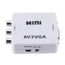 HD AV2VGA видео конвертер адаптер с 3,5 мм аудио AV RCA CVBS в VGA видео конвертер конвертор для ПК преобразователь ТВЧ-сигналов