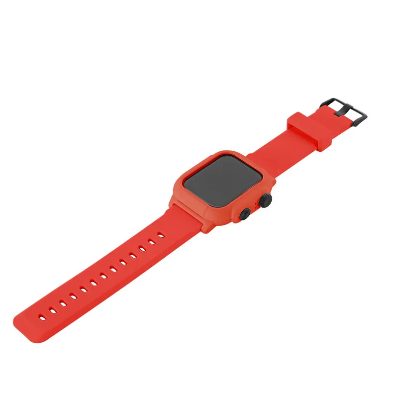 Водонепроницаемый противоударный чехол+ ремешок для Apple Watch 42 мм 44 мм мягкая силиконовая лента для iWatch серии 5 4 3 2 Браслет ремешок для часов