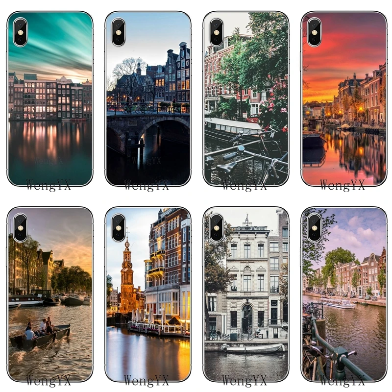 Чехол для Samsung Galaxy S10e Lite S9 S8 S7 S6 edge Plus S5 S4 S3 Примечание 10 9 8 5 4 мини Амстердам пейзаж