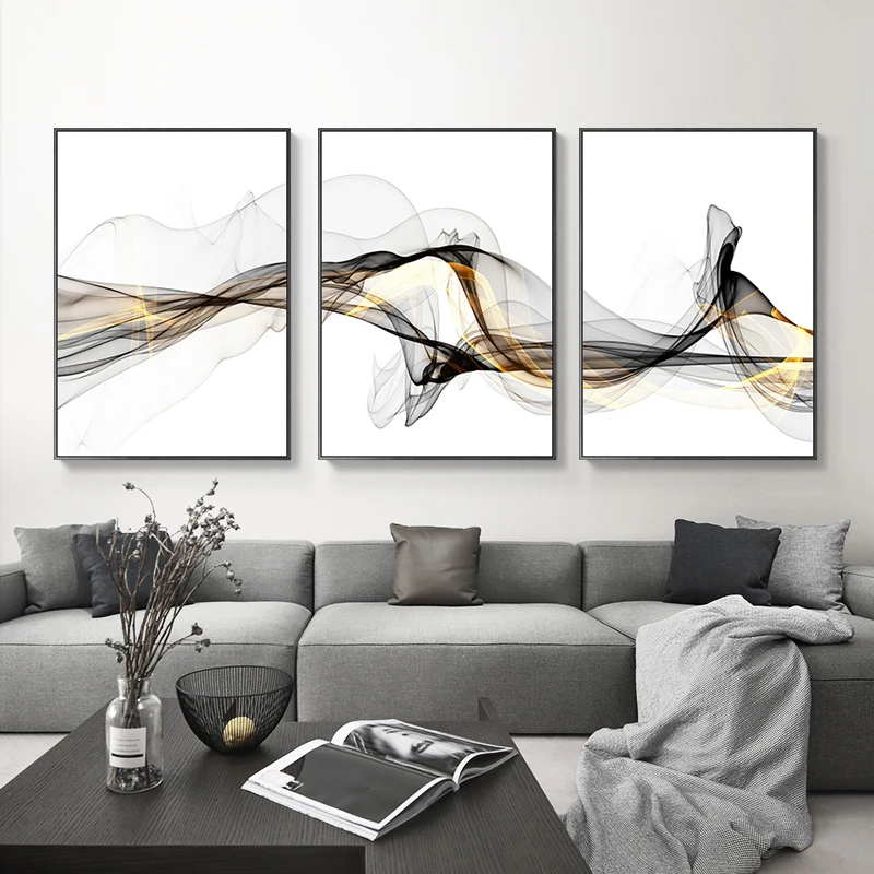 EECAMAIL Diamond Painting Triptych Living Room Modern Simple Abstract Line Diamond Embroidered Cross-stitch Full Diamond 5D