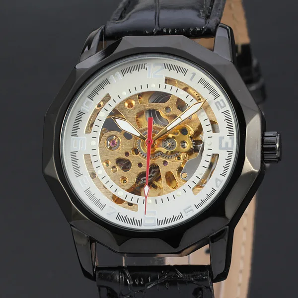 

Winner Fashion Casual Leather Belt Import Movement Fully Automatic Machinery Watch