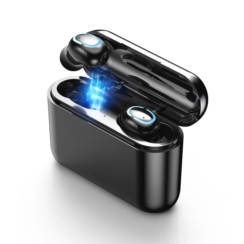 NO display black Настоящие Bluetooth 5,0 наушники HBQ TWS беспроводные наушники спортивные наушники с громкой связью 3D стерео игровая гарнитура с микрофоном зарядная коробка - Цвет: NO display black