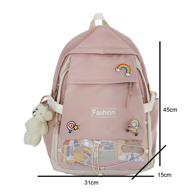 backpack with transparent pocket