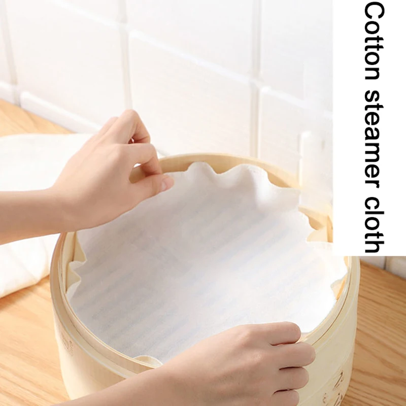 Steamer Cloth 5Pcs 30CM Pure Cotton Steamer Cloth Household Drawer Cloth Steamed Rice Gauze Steamed Bun Mat Round