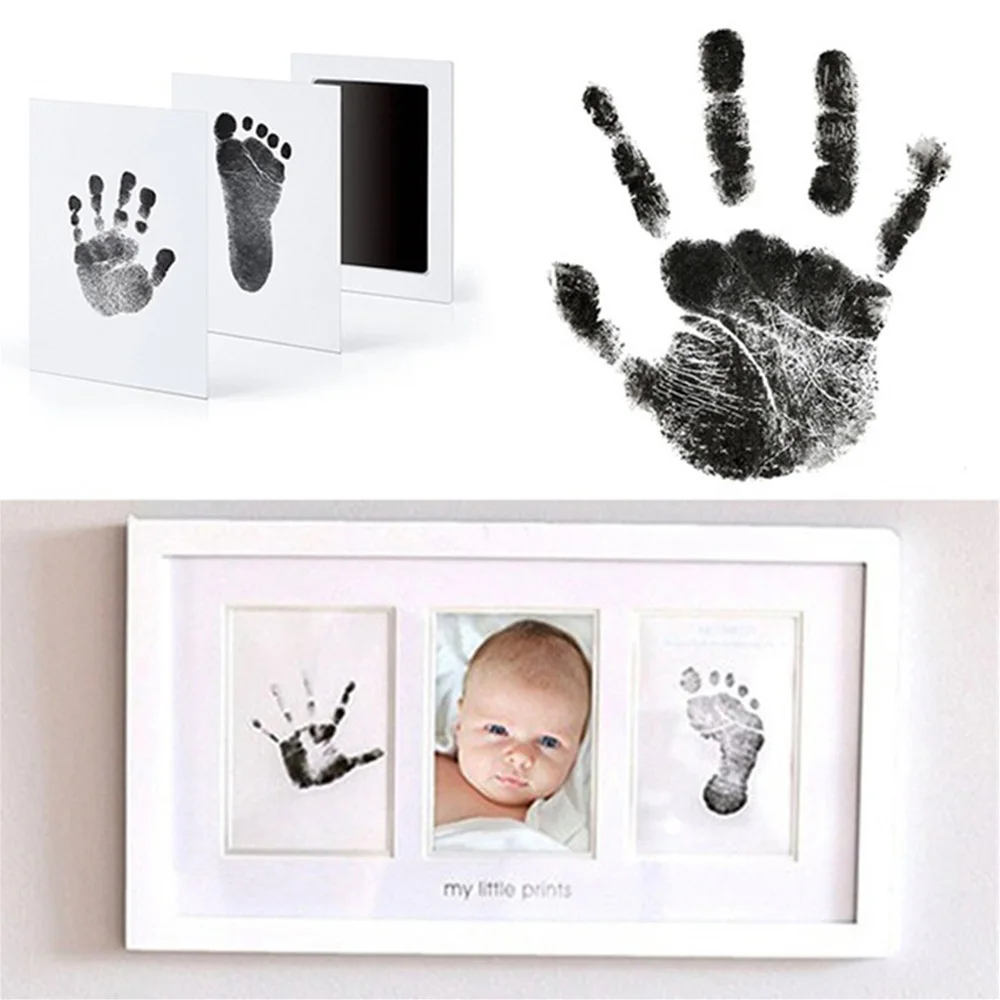 

High Quality Baby Non-Toxic Handprint Footprint Imprint Kit Baby Souvenirs Casting Newborn Hand Ink Pad Toddle Birthday Gifts
