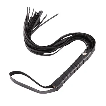 

1pcs Faux Leather Whip Racing Riding Crop Party Flogger Queen Black Horse Riding Whip High Quality
