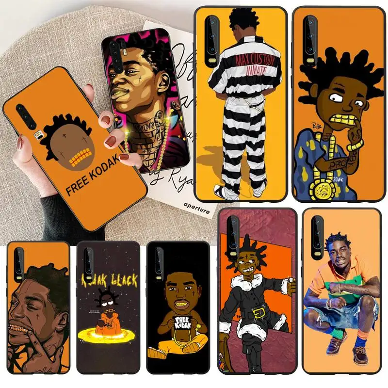 PENGHUWAN Kodak Black Rapper Cover Black Soft Shell Phone Case for Huawei P30 P20 Mate 20 Pro Lite Smart Y9 prime 2019