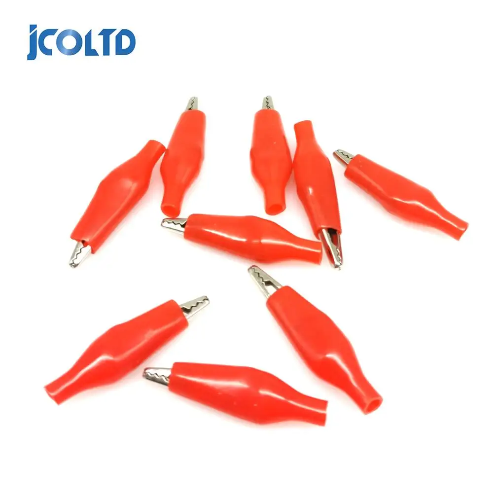 10 Pcs/ lots small Insulation Boot Metal Alligator Clip Electric Test 28MM Lead colorful small crocodile clip Color random