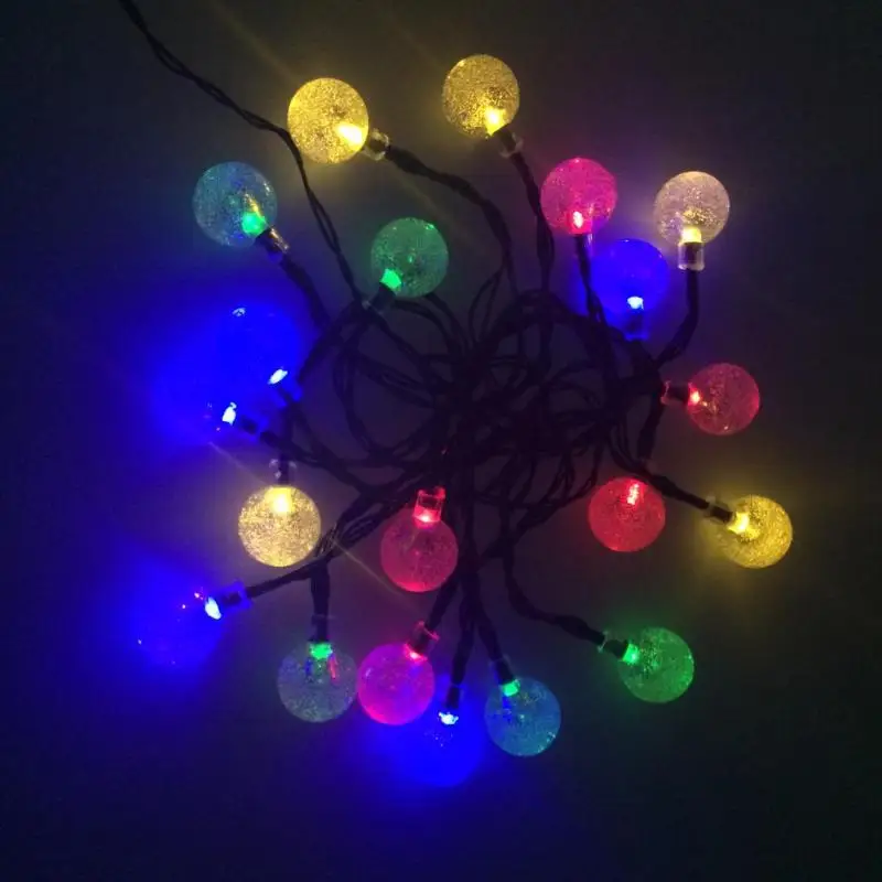 30/50LED Солнечный шар с пузырьками, красочный Сказочный светильник для свадебного декора, высокопрочные поликристаллические Кремниевые Солнечные Панели