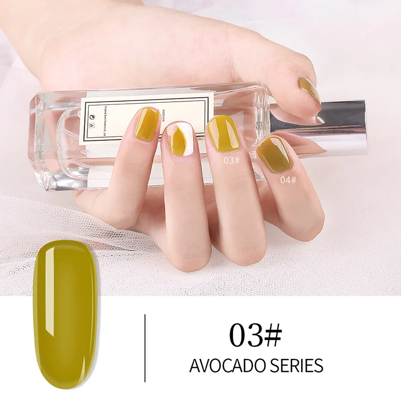 Avocado Green 03 21 цвет 7,5 мл Гель-лак для ногтей красный зеленый цвет авокадо Полупостоянный замачиваемый Светодиодный УФ-Гель-лак для маникюра Гель-лак для ногтей - Цвет: Avocado Green 03