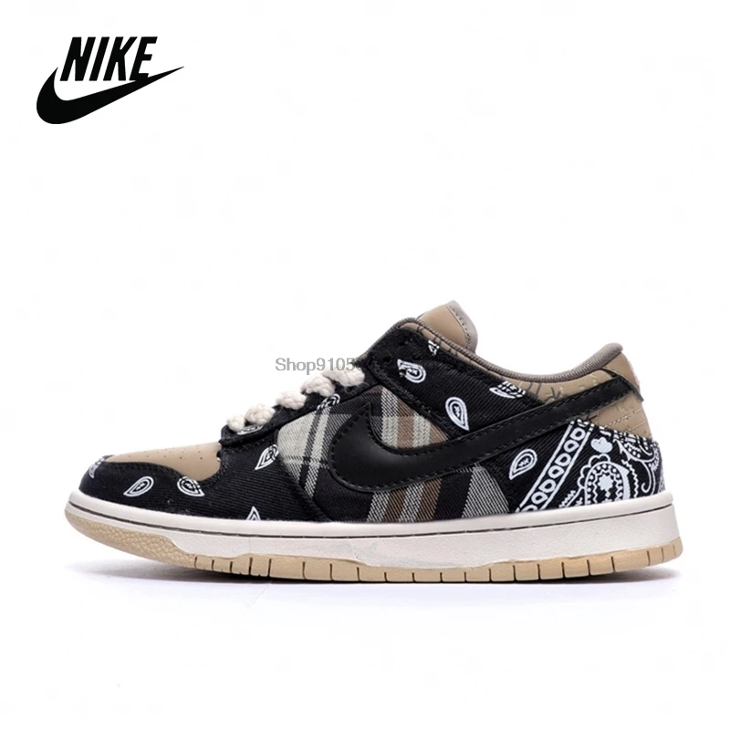 Оригинальные кроссовки Nike SB Dunk LOW Travis Scott cashew с низким берцем мужские и женские