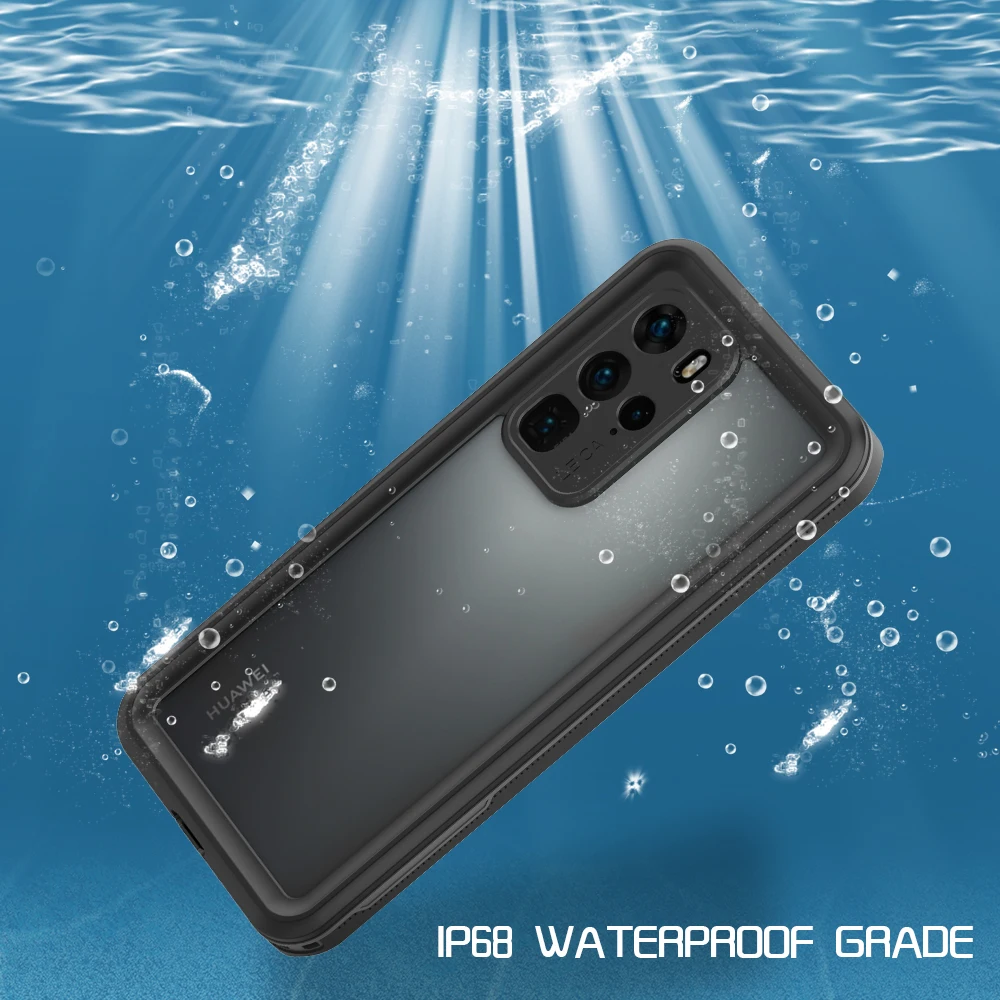 Прозрачный чехол для Huawei P40 Pro водонепроницаемый с защитой на 360 градусов из ТПУ и