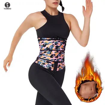 

YUMDO New 100% Latex Body Shaper Belly Slimming Belt Print Compression Zipper Plus Size Boned Waist Cincher Corset Waist Trainer