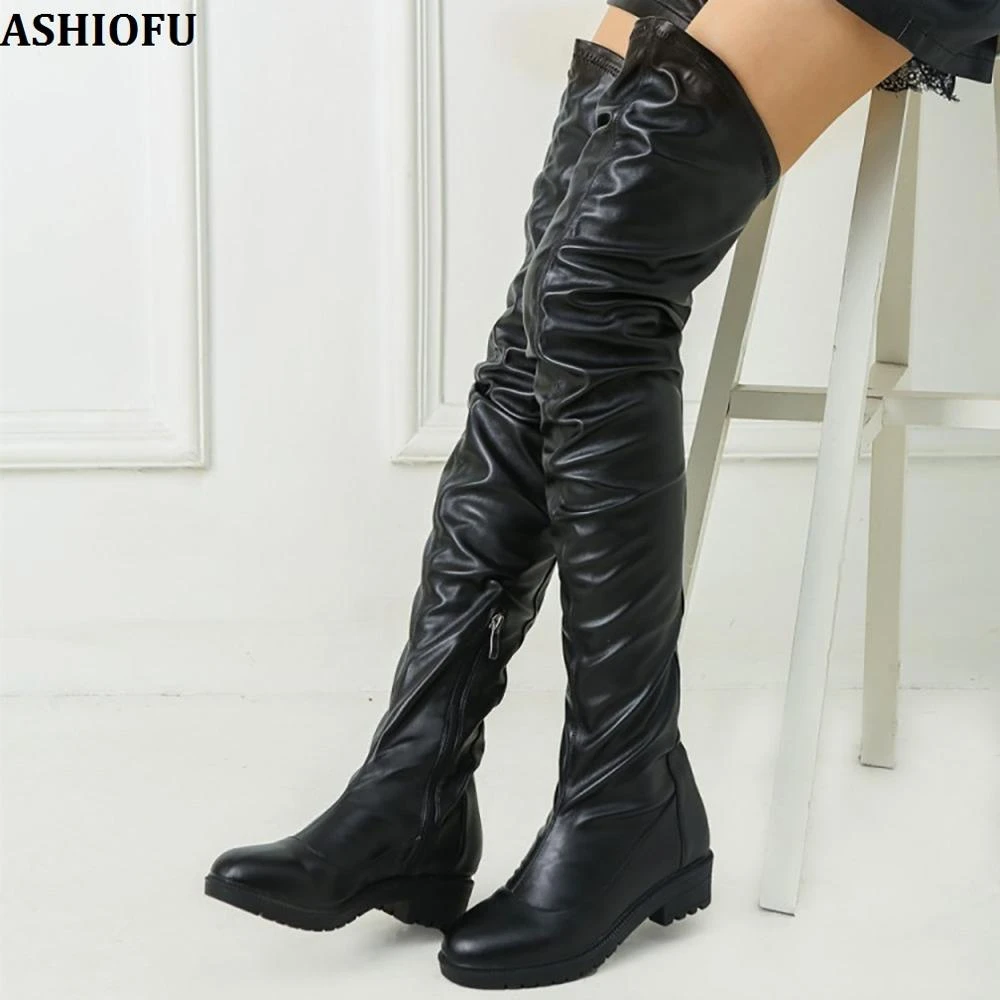 ladies thigh length boots