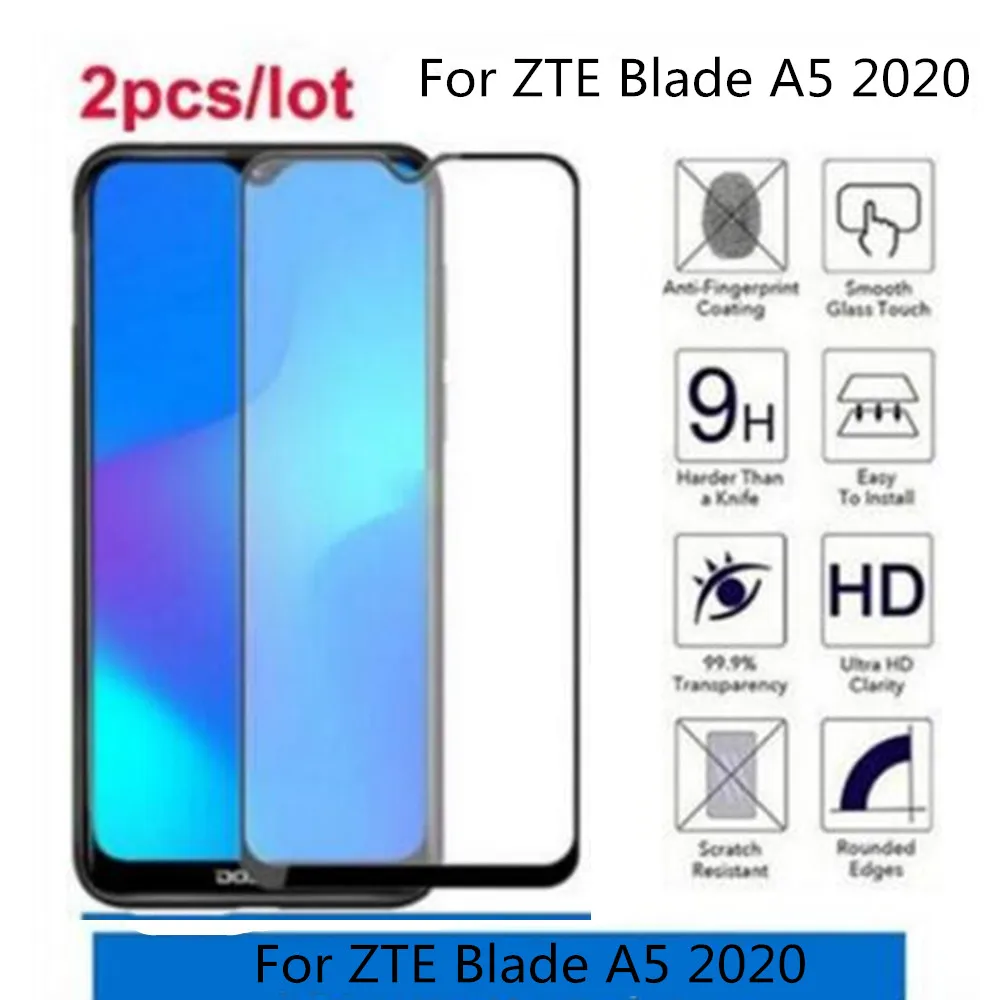 Full Glue Tempered Glass For ZTE Blade A5 2020 Glass Screen Protector Cover For ZTE Blade A5 2020 Tempered Protective Film