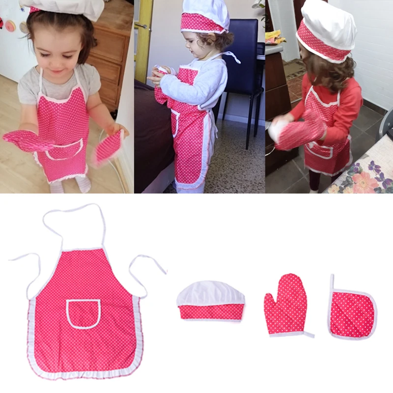 Apron Chef Role Play Costume Set Oven Mitt 46 Pcs Toddler Cooking Baking Set with Chef Hat Utensils for Little Girls Kids Kitchen Play Toy Toddler Chef Dress up Age 3 4 5 6 up 