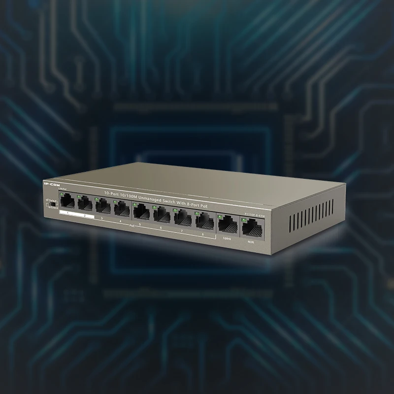IPCOM F1110P-8-63W 8+2 Port POE Ethernet Switch VLAN 10/100Mbps Network Switch for CCTV IP Camera Wireless AP 250M Drop Shipping