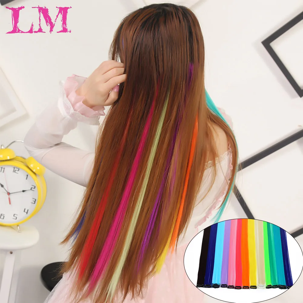 

LM 22 Fashion Single Piece Fake Hair Extension Hair 92Color with Hair Extension Clip in Hair Heat-resistant Composite Clip