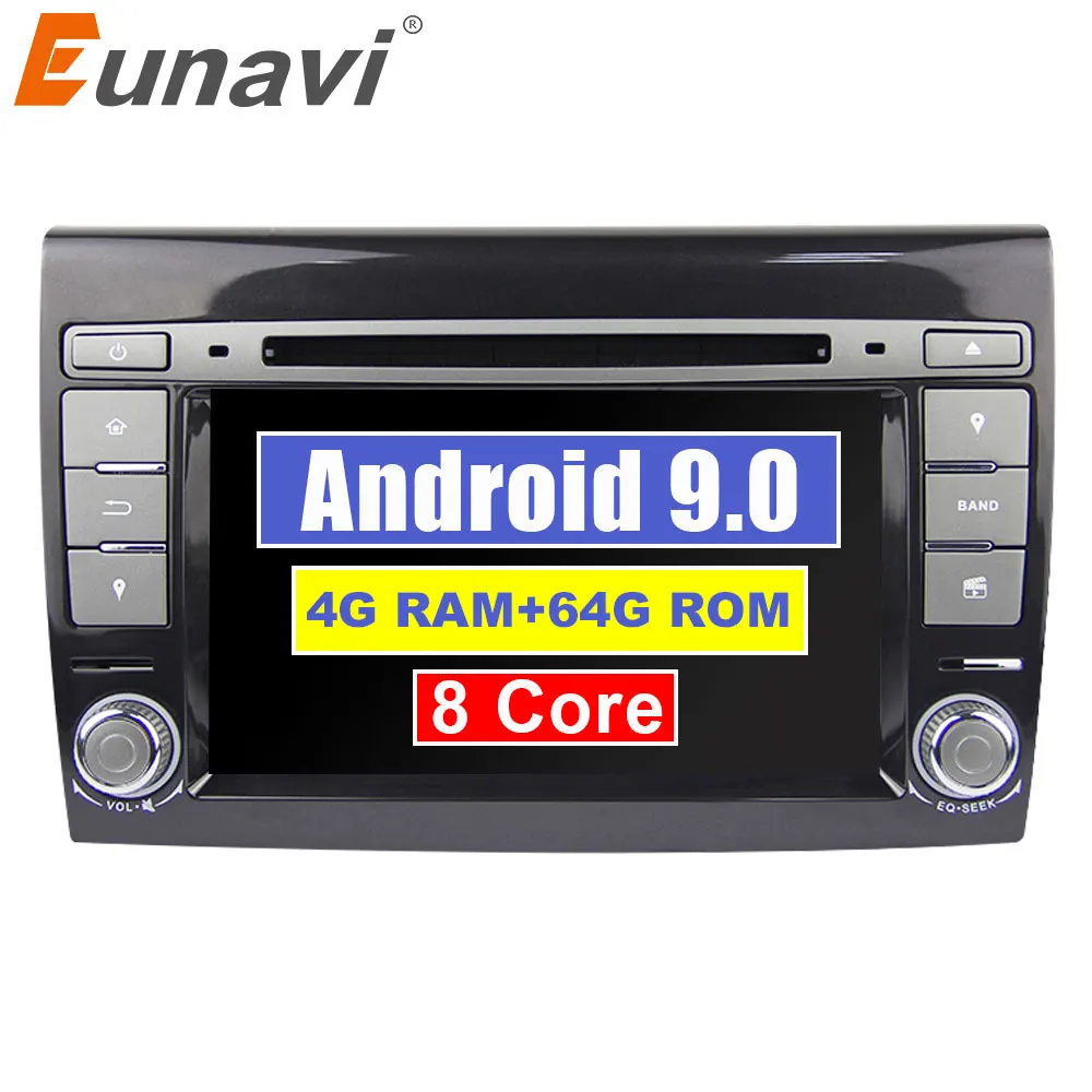 Eunavi Android 9,0 4G Оперативная память автомобильный DVD плеер 7 ''Авто gps навигации для Fiat Bravo 2007 2008 2009 Радио Стерео Bluetooth USB