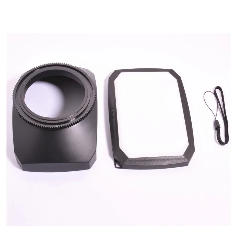 Black Mennon 72mm 16:9 Wide Angle Video Camera Screw Mount Lens Hood with White Balance Cap 