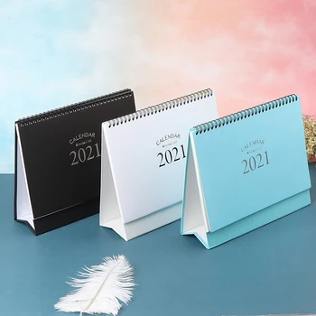 

2021 Desk Calendar Lovely Pink Series Cartoon Unicorn Cute Whale Cows Table Daily Monthly Schedule Planner 2020.09 - 2021.12