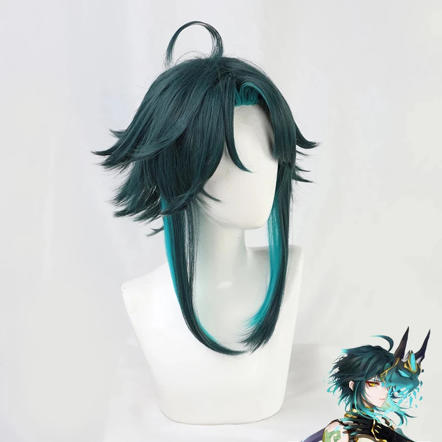 Game Genshin Impact Xiao Cosplay Wig Short Dark Green Blue Hair Genshin  Impact Cosplay Women Men Carnival Party Halloween Wigs - Cosplay Costumes -  AliExpress