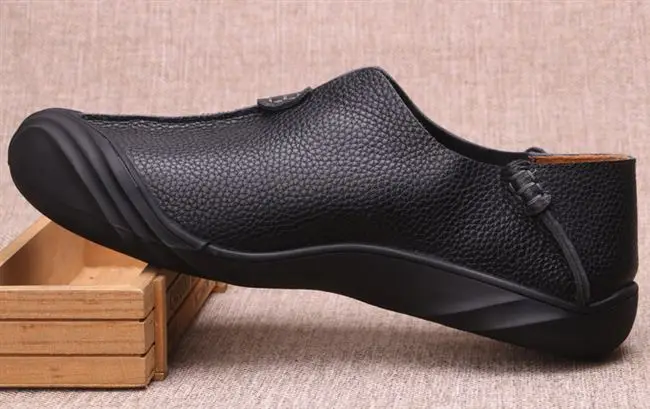 Модная мужская обувь из натуральной кожи в винтажном китайском стиле; дышащая мужская повседневная обувь; сезон весна-осень; обувь для вождения с мягкой подошвой