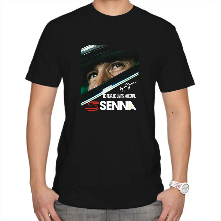 

Ayrton Senna Formula F1 World Championship Legend Black And White Men T-Shirt Unisex Racing Tee Size S-3Xl