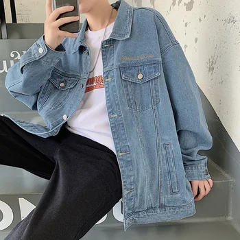 

New cotton jacket denim jacket loose men's slim casual men's fashion