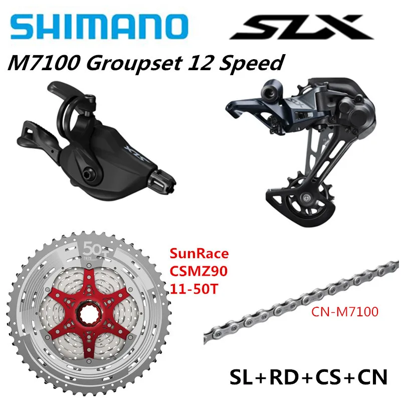 SHIMANO DEORE SLX M7100 Groupset MTB горный велосипед 1x12-Speed 11-50T SL+ RD+ CSMZ90+ KMCX12/CN-M7100 M7100 переключатель заднего хода