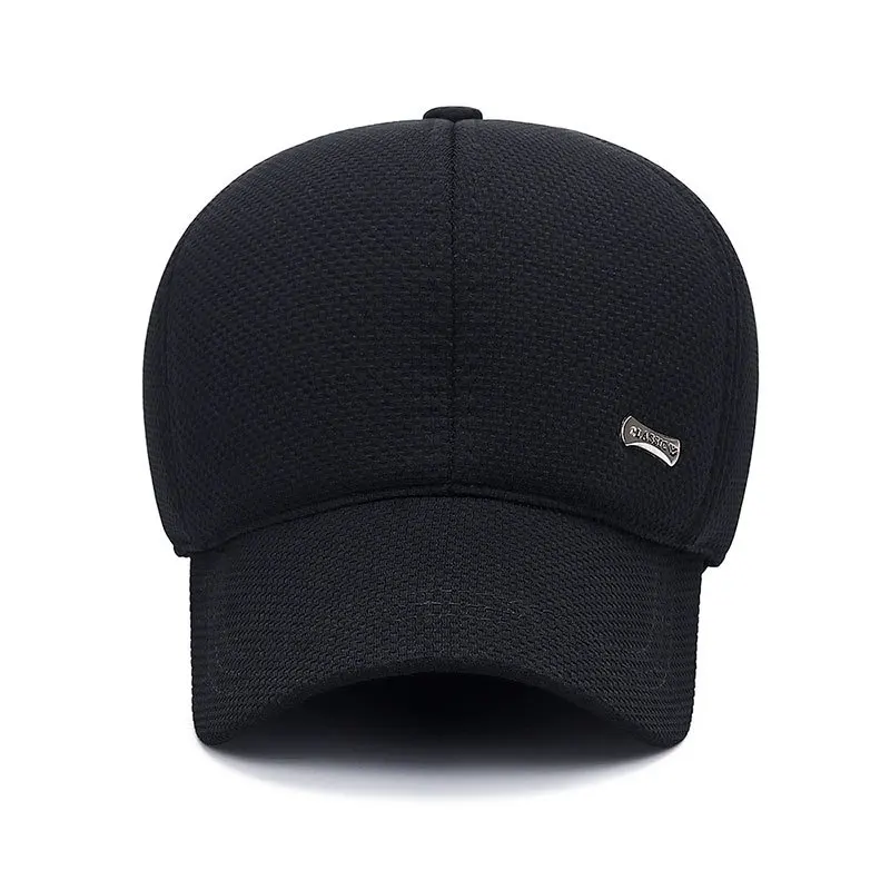 New Simple Outdoor Solid Men's Hat Thick Cap Winter Warm Hats Fashion Ear Protection Sports Baseball Caps for Men Wholesale