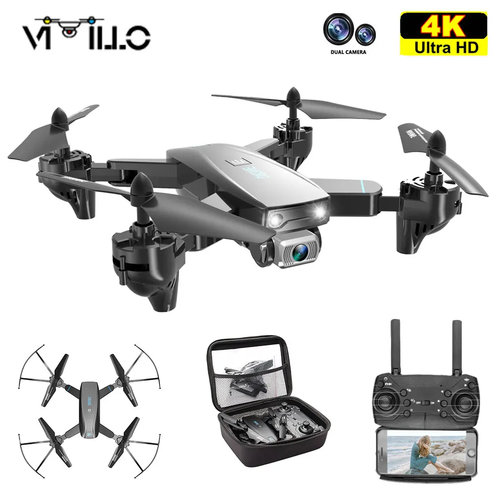 Мини Дрон Vimillo S173 с двойной камерой 4K HD Радиоуправляемый квадрокоптер Wi Fi FPV