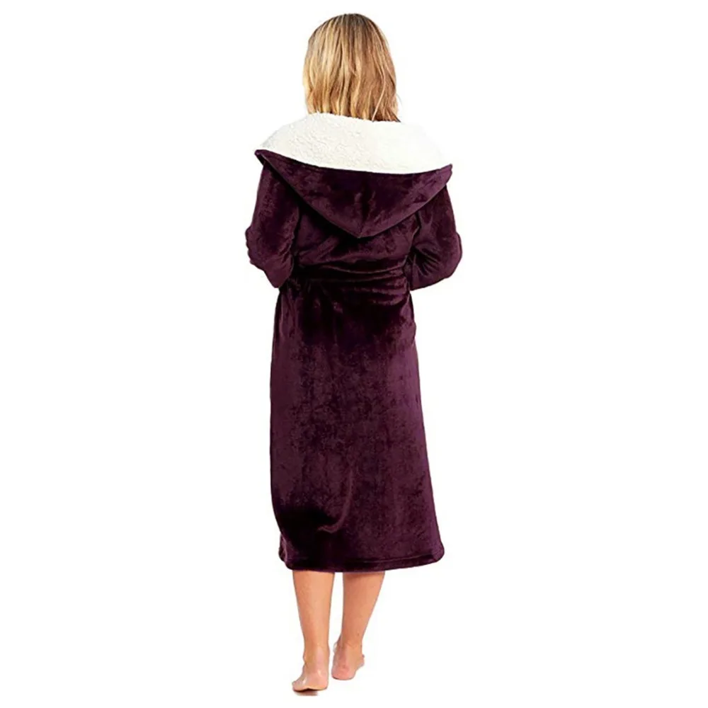 Ночное платье, женский халат, женская зимняя плюшевая удлиненная шаль, халат, домашняя одежда, халат с длинным рукавом, Женское пальто, горячая распродажа