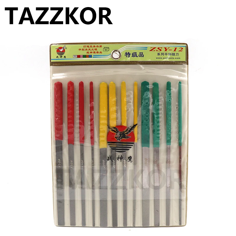 

Grit Assorted Diamond File Mini Rasp Needle File Repair Wood Glass Grinding Hand File Tools For HSS Jade Wood Polish Tool 12 Set
